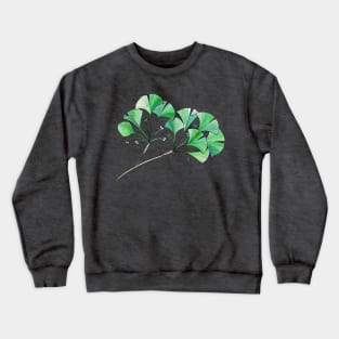 Gingko Branch Watercolor Illustration Crewneck Sweatshirt